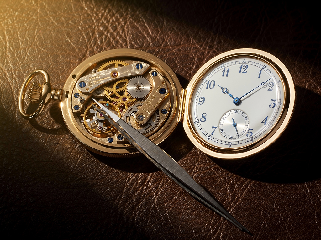 Ceas de buzunar mecanic deschis