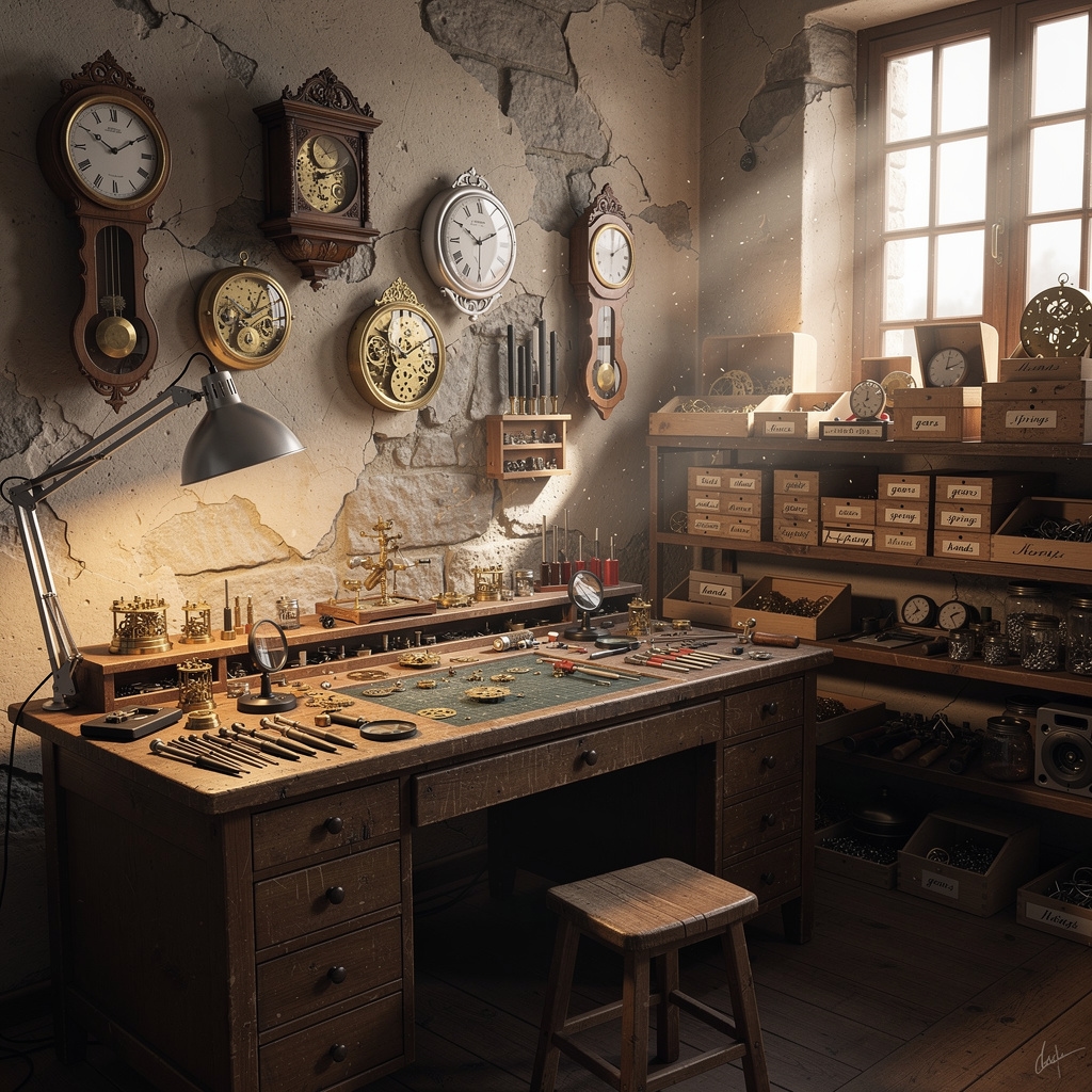 Interior atelier ceasornicar Brașov